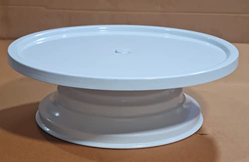 Image of Non Revolving Cake Stand Pedestal 11 inch Diameter (Top), Strong Metal (White)
