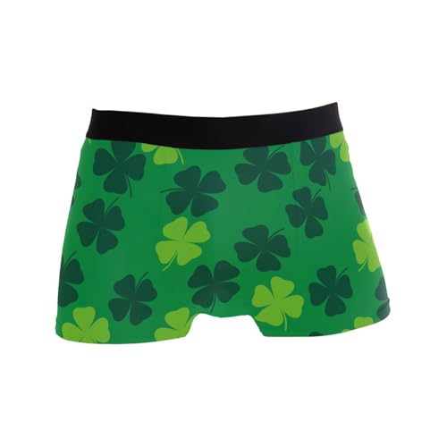 Lucky Clover Green Boxer Briefs Soft and Breathable Microfiber Underwear with Comfort Flex Waistband
