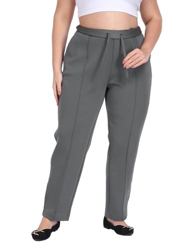 Plus Size Dress Pants for Women Casual Travel Business Work Trousers Style High Waisted Stretch Pant with Pockets4