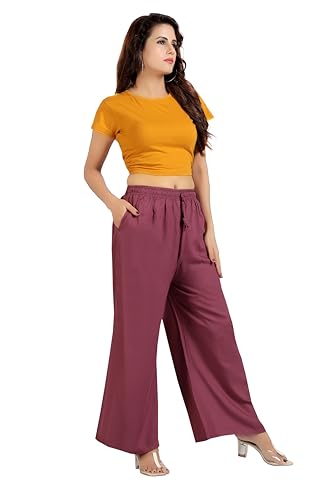 Image of BENKILS Women's Cotton Reyon Regular Fit Palazzo Pants - Available Size - M to 6XL