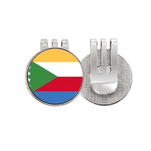 Clip magnétique pour casquette avec marqueur de balle de golf drapeau des Comores robuste