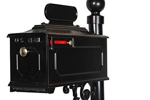 Addresses Of Distinction Georgetown Mailbox System – Black Rust Resistant Mailbox – Includes Address Plate, Numbers & Mounting Hardware, Ball Finial - Powder Coated Aluminum (Georgetown Post) #TOP7