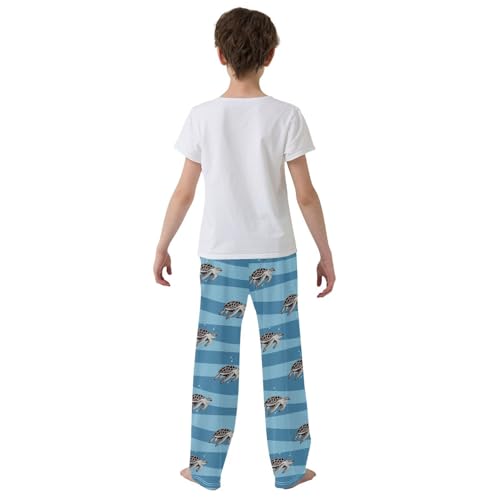 Boys' Pants Turtles Bubbles Dark Light Blue Long Bottoms Jogger Pants Elastic Waist Trousers with Pockets S-XL3