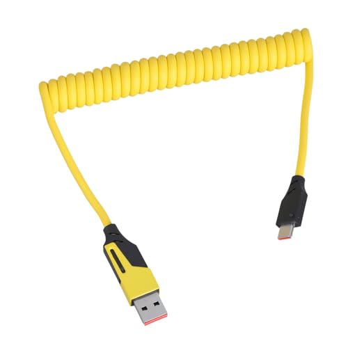 YIGZYCN Cable de carga retráctil tipo C + USB 2 en 1, 65 W, carga rápida y 480 Mbps, cable de resorte de transferencia de datos para teléfonos y tabletas