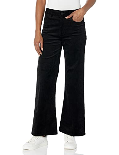 PAIGE Women's Leenah Ankle High Rise Wide Length in Black