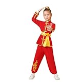 Traje para adultos, traje de baile tradicional chino Chi, disfraz de Wing Chun para 3 meses, rosso, 9-10 años
