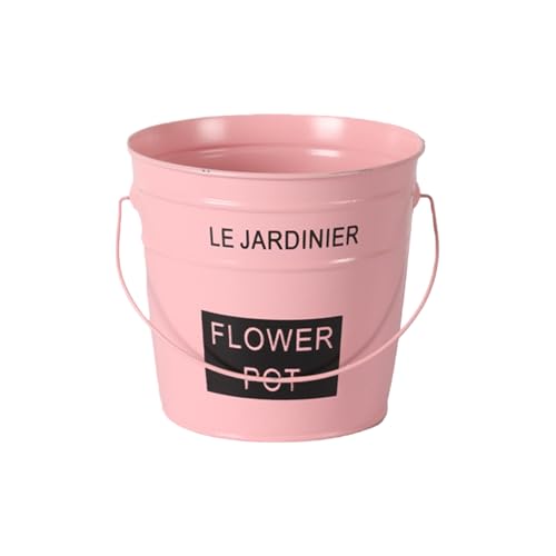 Shurhome Jarrón de flores con cubo de metal, jarrones de hielo para flores de seda, contenedor decorativo, uso de oficina en casa, organización artística de escritorio