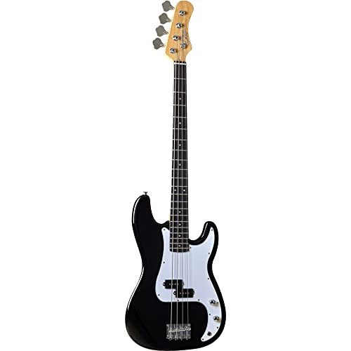 Hardware cromato Eko VPB-100 BLACK, Basso Elettrico Corpo in Tiglio Pickup Precision Style, Colore Black
