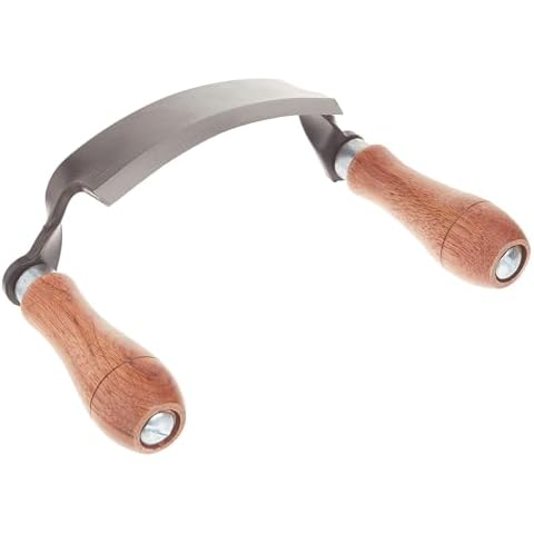 Timber Tuff 5 Inch Ultra Sharp Blade Heavy Duty Steel Curved Draw Shave Tool with 30 Degree Angle and Wood Grip Handles for Building Furniture Cover