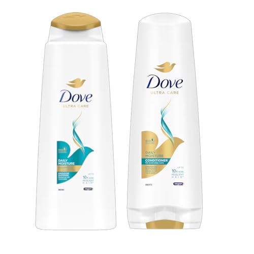 Dove Ultra Care Daily Moisture Shampoo 250ml & Conditioner 200ml Set | For Smooth, Strong & Healthy Hair | Bio-Restore Complex | Vegan | Nourishing Daily Hair Care Duo