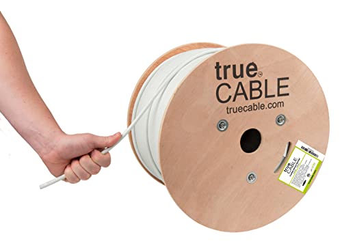 trueCABLE Cat6A Direct Burial, 1000ft, Waterproof, Outdoor Rated CMX, White, 23AWG Solid Bare Copper, 750MHz, ETL Listed, Unshielded UTP, Bulk Ethernet Cable