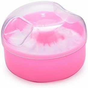 AIBER Baby Soft Face Body Cosmetic Powder Puff Sponge Box Case Container (Pink)