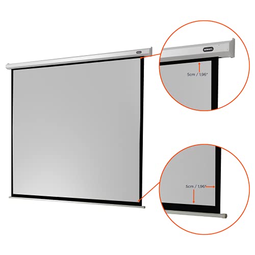 celexon Economy Motor-Leinwand 160 | 300x300 cm 1:1 | elektrische 4K,Full-HD Beamer-Leinwand f&uuml;r B&uuml;ro-Pr&auml;sentationen & Ihr Heimkino | zur Wand- und Deckenmontage | inkl. Fernbedienung