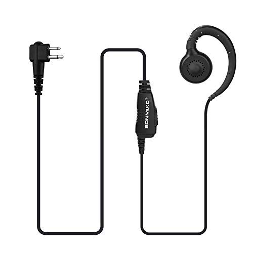 Commixc 2-Pack Walkie Talkie Earpieces, 2.5Mm/3.5Mm 2-Pin Two Way Radio Headset With Ptt Mic And 180° Rotatable Earbud, Compatible With Motorola Two-Way Radios #TOP5
