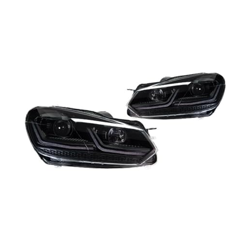 Car Lights Compatible With Golf 6 2009-2012 R20 Golf6 MK6 LED Auto Headlights Assembly Upgrade 7.5 Design LHD RHD Version Tools Accessories(Black One Set,For Left Hand Drive)