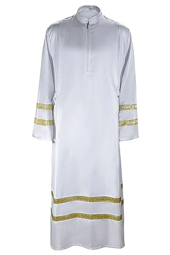 Men's Pastor Robe Cassock Gown Catholic Clergy Pulpit Robe Christian Priest Long Liturgical Vestment Robe Halloween