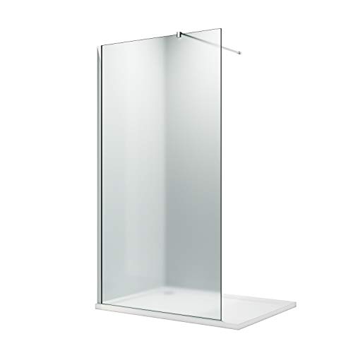 ELEGANT Walk in Shower Enclosure 8mm Full Frosted Easy Clean Safety Glass Shower Cubicles Wet Room Shower Screen Bath Screen 700mm