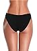 SHEKINI Women's Cheeky Brazilian Swim Bottoms Low Waist Ruched Bikini Bottom (Medium/(US 8-10), Black - Ruched)