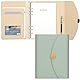 FYY PU Leder A5 Binder Notizbuch,6 Ring Budget Binder Journal Planer mit nachfüllbaren gefütterten losen Blatt Papier 100 Blätter/200 Seiten,Grün