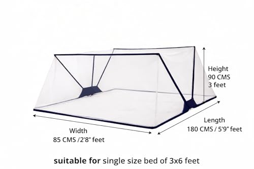 Image of Happy Penguin Mosquito Net [Foldable] Easy Setup | Lightweight Cotton, Portable & Ideal for Home & Travel | Strong & Breathable | Suitable for Single Bed [3x6]
