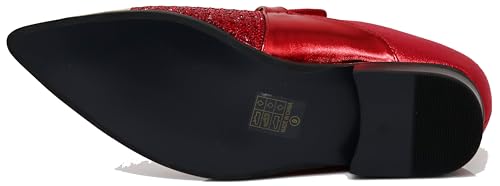 Image of Enzo Romeo Crisino Men Rhinestone Chrome Toe Suede Pointy Buckle Dress Loafer Slip On Shoes