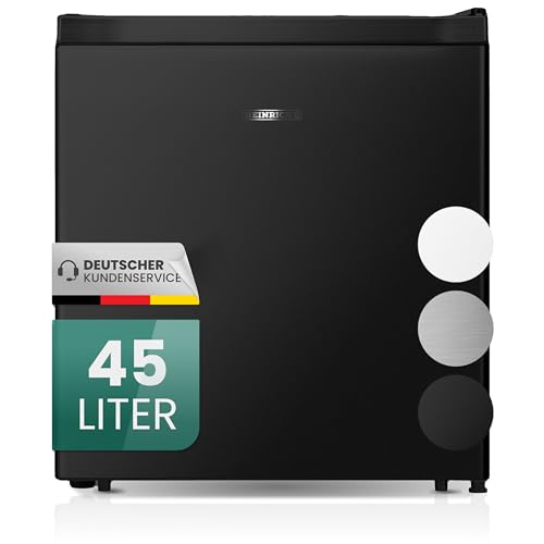 HEINRICHS Getränkekühlschrank 45L klein kompakt leise: 39db mit Kühlfach Mini-Bar; Tisch-Kühlschrank; Mini Kühlschrank mit separatem Kühlfach; geeignet für Büro Camping Garten Outdoor (Schwarz)
