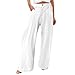 Slakkenreis Wide Leg Pants Woman High Waisted Baggy Cotton Linen Pants Casual Straight Leg Lounge Pants Fashion Dress Pants Long Palazzo Pants Button Trousers with Pockets Womens Work Pants