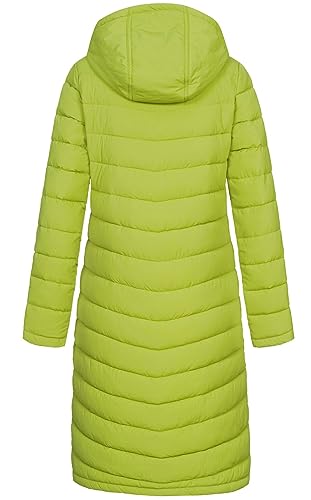 NEW VIEW Damen Jacke Steppmantel Tessa Long mit Kapuze L60188FC02 Lemon-Grün (Oasis) L