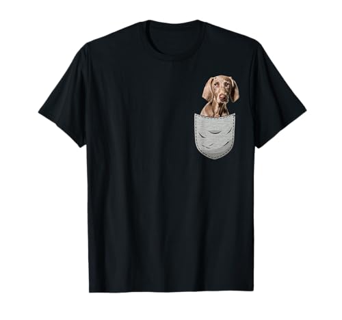 Dueños de perros Weimaraner Raner con bolsillo en el pecho Camiseta Imagen de Dueños de perros Weimaraner Raner con bolsillo en el pecho Camiseta