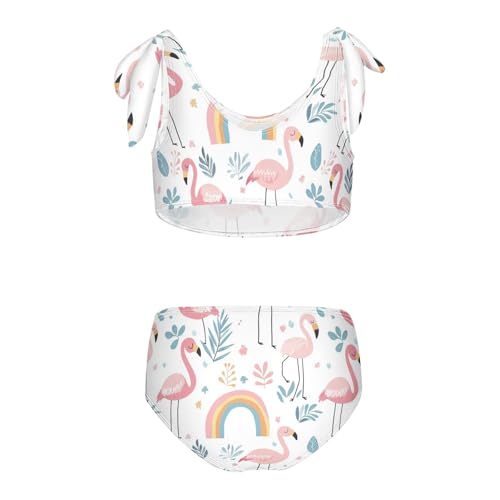 Wusikd Cartoon Flamingos Girls Swimsuits Two Piece Rainbows Swimwear Bikini Set for for Girls Size 3T2
