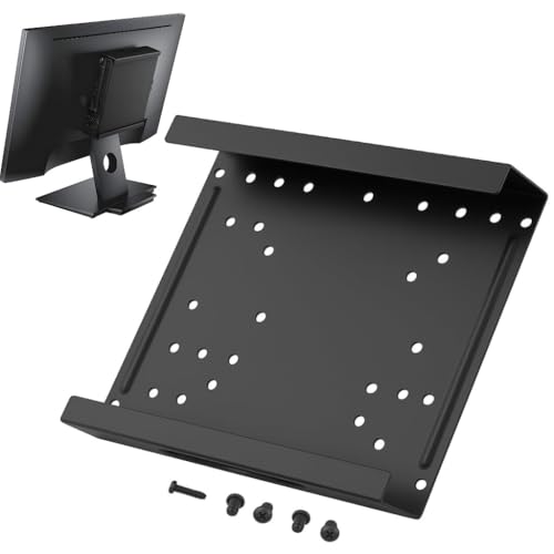 Image of XIKKART Universal Tiny Desktop PC Stand | 18x17.5x3.8CM Compact CPU Holder for Monitors | Under Desk and Wall Mounting Bracket Metal Frame Computer Cabinet Stand for Tabletop, Home, Office, Study Use