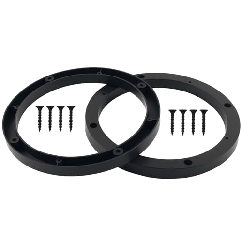 CXCCOI 2PCS 6.5 Speaker Spacer for Enhanced Audio No-Drill Speaker Adapter 6.5 Inch with 8PCS Screw Universal Speakers Rings Car Accessories for Subwoofer & Upgrading Car Stereo Systems