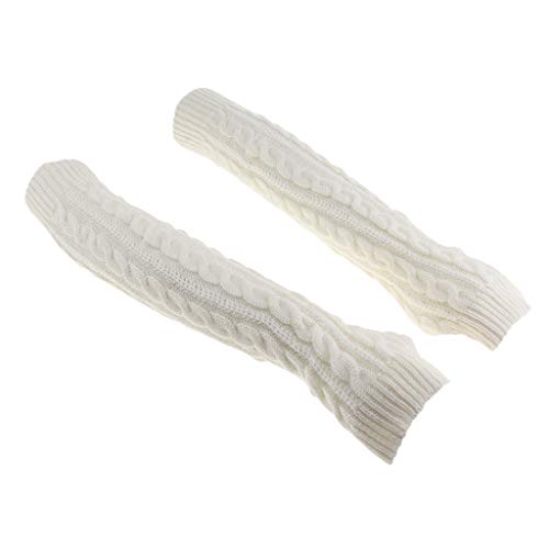 gazechimp 2 Pares de Luvas Femininas de Inverno Quente Malha de Braço Longo Aquecedores Sem Dedo Pol