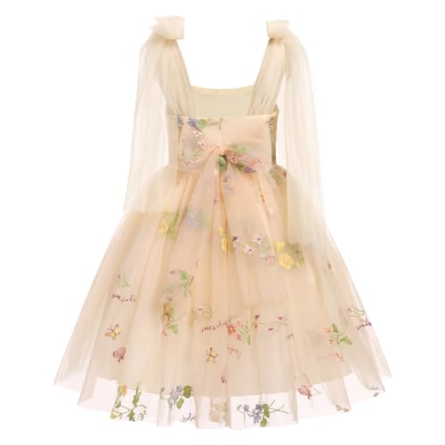 Flower Girl Floal Lace Tulle Dress Princess Backless Wedding Junior Bridesmaid Pageant Communion Dance Maxi Gown2