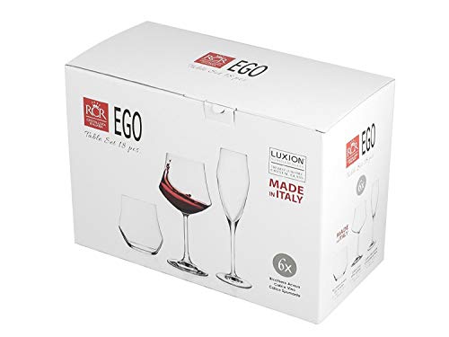 RCR 1159200 Ego, 6 xícaras, 12 copos de vidro conjunto 18 peças