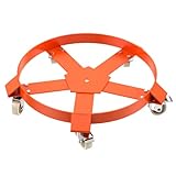 55 Gallon Drum Dolly, 1,250 Pound Capacity Barrel Dolly with Steel Frame 5 Swivel Casters Wheel, Barrel Cart with Brake for Warehouse Drum Handling, 1 Pack