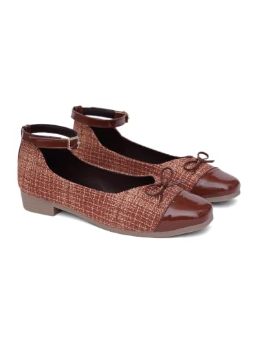 Image of TRYME Women's Slingback Ballet Flats | Closed Toe Casual Ballerina Shoes with Adjustable Strap, Cushioned Insole, Elegant Office Fashion Footwear