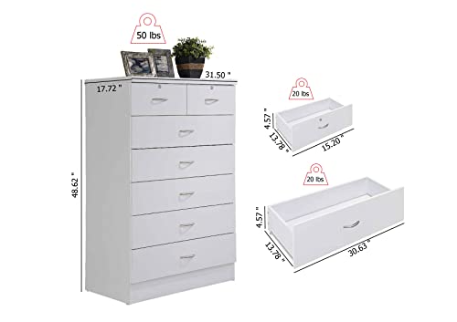 image for HODEDAH 7 Drawer Wood Dresser for Bedroom, 31.5 inch Wide Chest of Dra