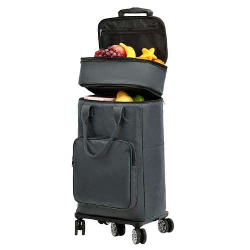 HACYURI �L�����[�J�[�g �V���b�s���O�o�b�O 5�� �܂��� �ۉ��ۗ� 360�x��]�^�C�� �������� �É� ���� �������߃O���b�v �s�N�j�b�N ���s�p �_�u���L���X�^�[ �R���p�N�g �ו��^�� (�O���[)