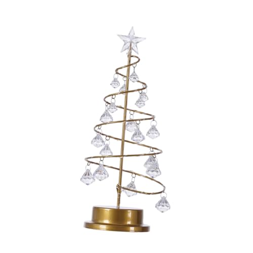 MUCKLILY Battery Powered LED Crystal Tree Lamp Party Festival Decoration for Home Christmas Birthday Celebrations Stylish Unique Design Easy to Place Table Special Occasions