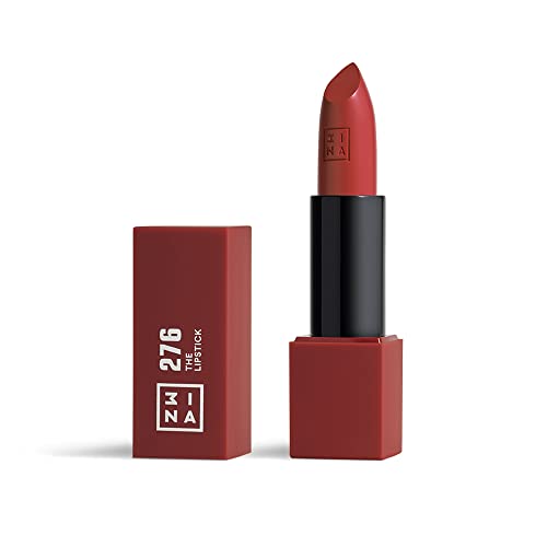 3INA MAKEUP - The Lipstick 276 - Rouge poudré - Rouge à Lèvres Rouge poudré avec Vitamin E et Beurre de Karité - Rouge à Lèvres Couleur Ultra-Pigmentée avec Parfum Vanille - Vegan - Cruelty Free