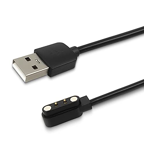 Bpopo Smartwatch Magnetic Charger Cable [2 Pack] Compatible With Yamay Sw022,Agptek Lw11 Ticwatch Gtx,Motast Mugu Chalyh 1.69" Fitness Watch,3.3Ft 2 Pins Usb Charging Cord #TOP1