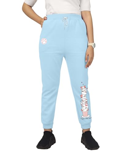 Image of KYDA Kids Girls Loose Mid Rise Cottonblend Printed Track Pants (Pack of 1)