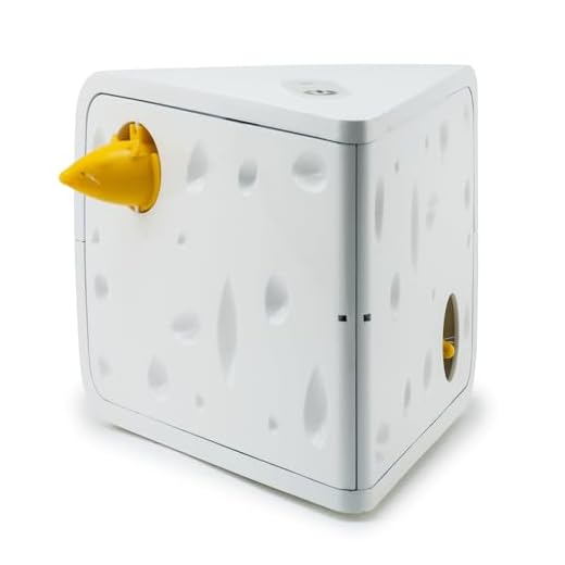 PetSafe Cheese - Interactive, Electronic Cat Toy - Peek-A-Boo Mouse Hunt Game - Hide and Seek for Bored and Anxious Cats - Kitten Teaser Toy - Automated Cat Toy for Cat Enrichment and Exercise