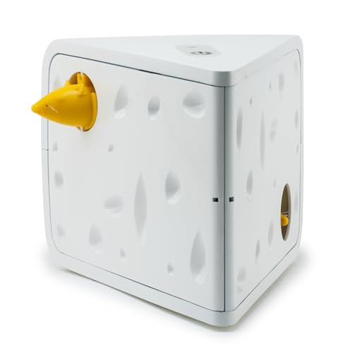 PetSafe Cheese - Interactive, Electronic Cat Toy - Peek-A-Boo Mouse Hunt Game - Hide and Seek for Bored and Anxious Cats - Kitten Teaser Toy - Automated Cat Toy for Cat Enrichment and Exercise by PetSafe - Used condition - US$15.72