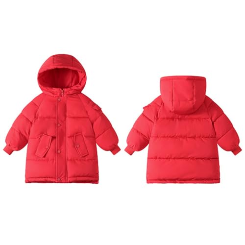 Boy's Girl's Mid Jacket Snap Buttons Zip Quilted Hooded Light Puffer Jacket Warmth Soft Comfy Kids Winter Parka Coat2