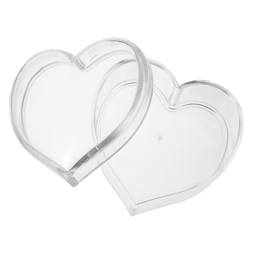 FOMIYES 1 Pieza Caja De Almacenamiento En Forma De Corazón Organizadores De Joyas Soltero Joyas De Corazón Envase Caja De Almacenamiento De Joyas Contenedor De Joyas Chicas Pd Transparente