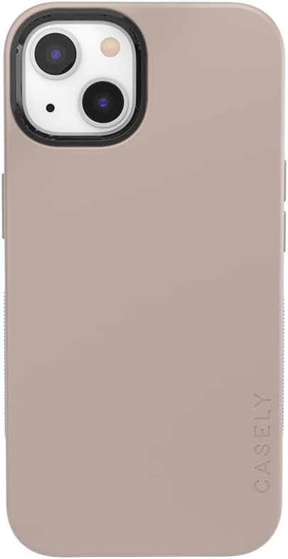 Casely iPhone 13 Case | Compatible with MagSafe | Taupe on Nude | Solid Beige Aesthetic Cream Case
