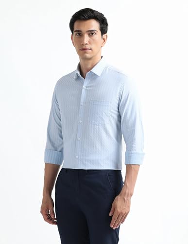 Image of Arrow Checked Slim Fit Mens Formal Shirt - Cotton, Breathable & Comfortable, Full Sleeves Shirts for Men
