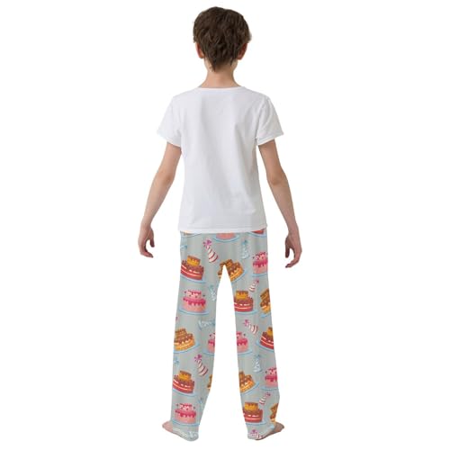 Boys' Pants Christmas Birthday Cakes Long Bottoms Jogger Pants Elastic Waist Trousers with Pockets S-XL3